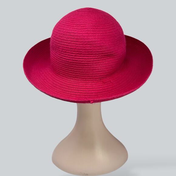 Vintage Y2K Betmar Hot Pink Floppy Sun Hat Barbiecore Resort